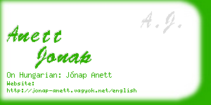 anett jonap business card